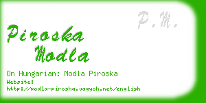 piroska modla business card